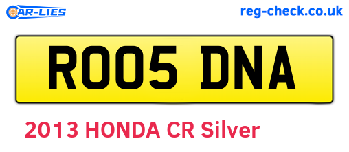 RO05DNA are the vehicle registration plates.