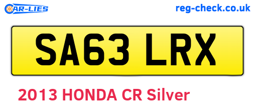 SA63LRX are the vehicle registration plates.