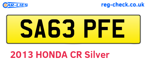 SA63PFE are the vehicle registration plates.