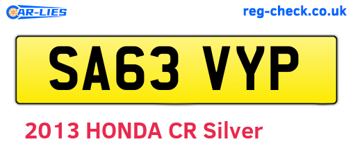 SA63VYP are the vehicle registration plates.