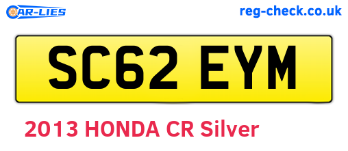 SC62EYM are the vehicle registration plates.