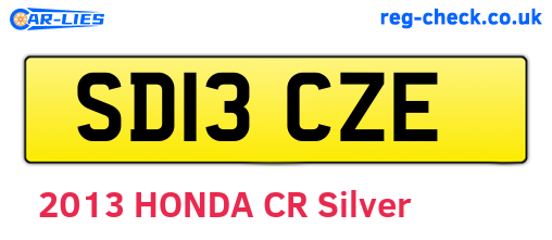 SD13CZE are the vehicle registration plates.