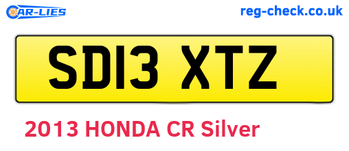 SD13XTZ are the vehicle registration plates.