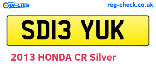 SD13YUK are the vehicle registration plates.