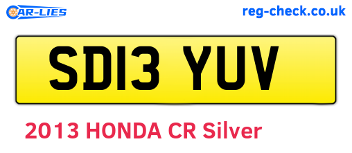 SD13YUV are the vehicle registration plates.