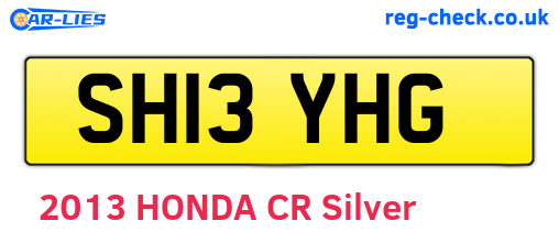 SH13YHG are the vehicle registration plates.