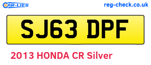 SJ63DPF are the vehicle registration plates.