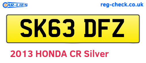 SK63DFZ are the vehicle registration plates.
