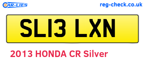 SL13LXN are the vehicle registration plates.