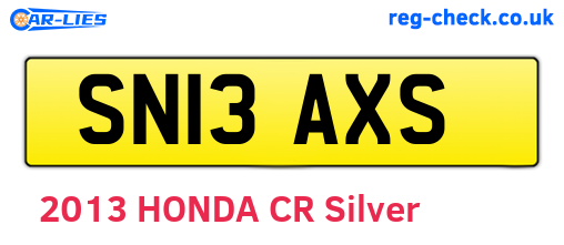 SN13AXS are the vehicle registration plates.
