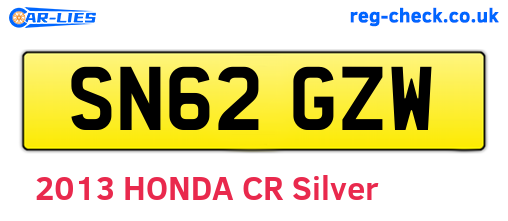 SN62GZW are the vehicle registration plates.