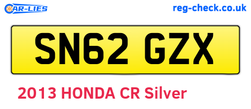 SN62GZX are the vehicle registration plates.