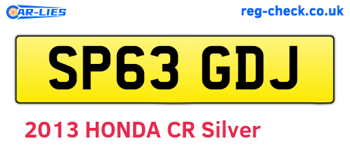 SP63GDJ are the vehicle registration plates.