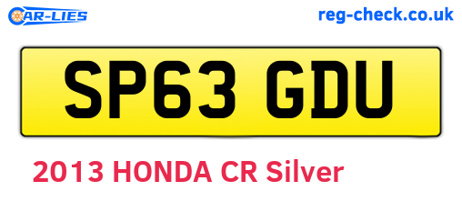 SP63GDU are the vehicle registration plates.