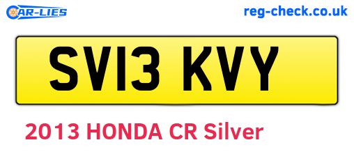 SV13KVY are the vehicle registration plates.