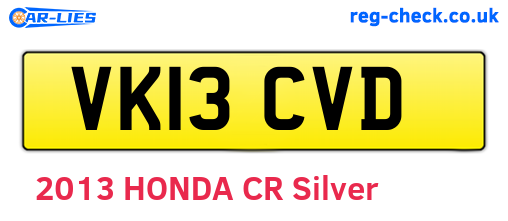 VK13CVD are the vehicle registration plates.