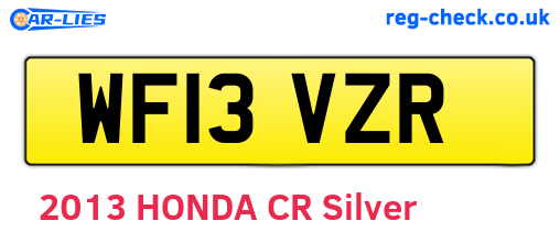WF13VZR are the vehicle registration plates.