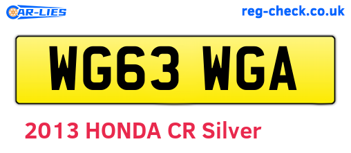 WG63WGA are the vehicle registration plates.