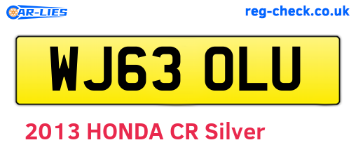 WJ63OLU are the vehicle registration plates.