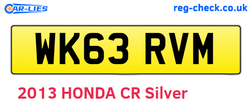 WK63RVM are the vehicle registration plates.
