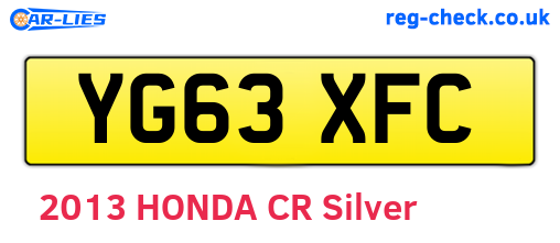 YG63XFC are the vehicle registration plates.