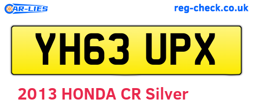 YH63UPX are the vehicle registration plates.
