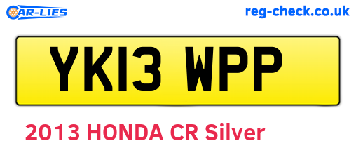 YK13WPP are the vehicle registration plates.