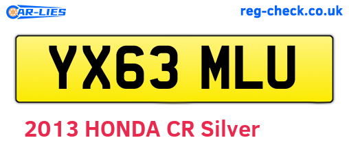 YX63MLU are the vehicle registration plates.