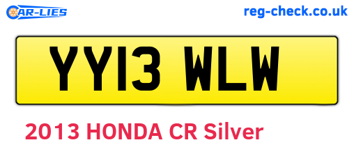 YY13WLW are the vehicle registration plates.