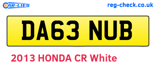 DA63NUB are the vehicle registration plates.