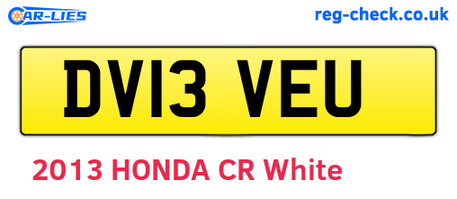 DV13VEU are the vehicle registration plates.