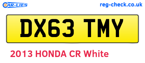 DX63TMY are the vehicle registration plates.