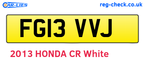 FG13VVJ are the vehicle registration plates.