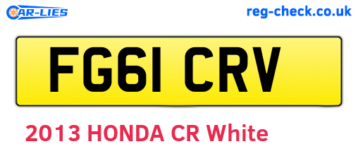 FG61CRV are the vehicle registration plates.