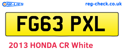FG63PXL are the vehicle registration plates.