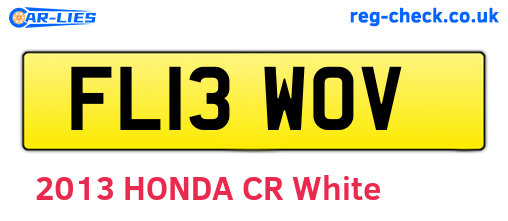 FL13WOV are the vehicle registration plates.