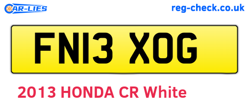 FN13XOG are the vehicle registration plates.