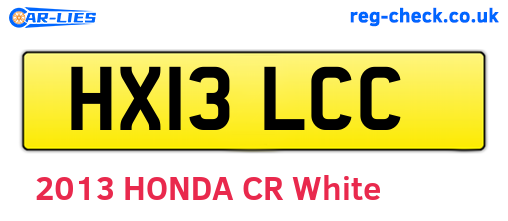 HX13LCC are the vehicle registration plates.