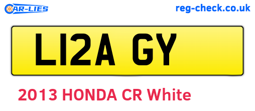 L12AGY are the vehicle registration plates.