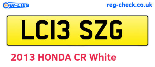 LC13SZG are the vehicle registration plates.