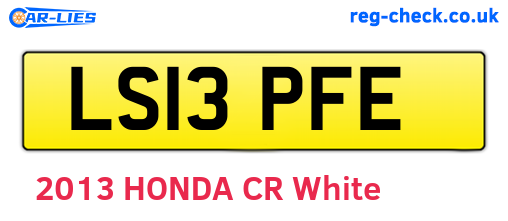 LS13PFE are the vehicle registration plates.