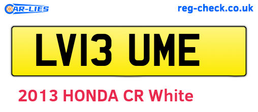 LV13UME are the vehicle registration plates.
