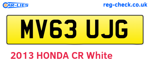 MV63UJG are the vehicle registration plates.