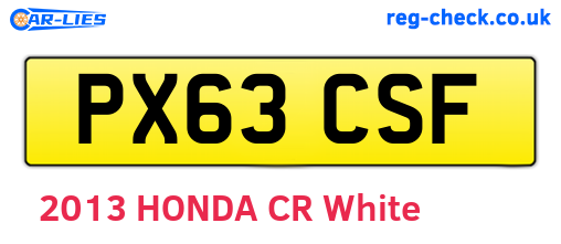 PX63CSF are the vehicle registration plates.