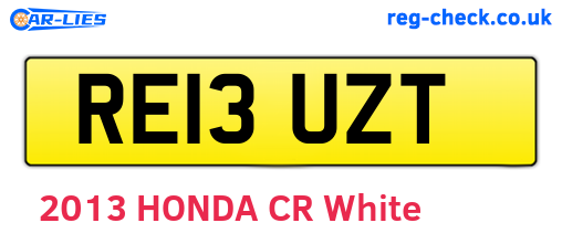 RE13UZT are the vehicle registration plates.