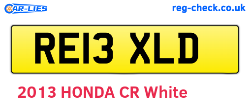 RE13XLD are the vehicle registration plates.