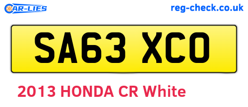 SA63XCO are the vehicle registration plates.