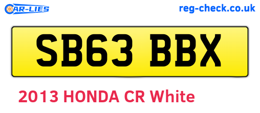SB63BBX are the vehicle registration plates.