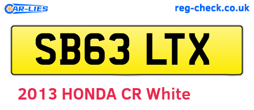 SB63LTX are the vehicle registration plates.