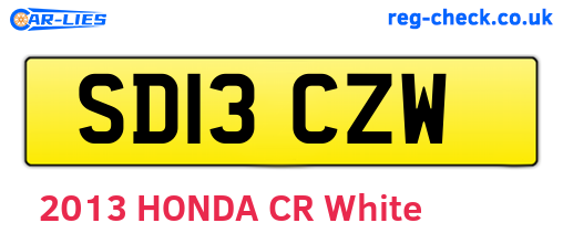 SD13CZW are the vehicle registration plates.